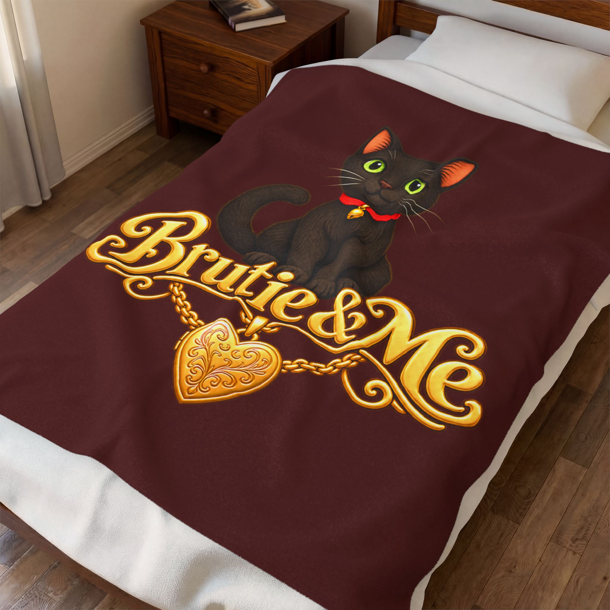 Velveteen Plush Throw Blanket — 'Brutie & Me' - Image 3